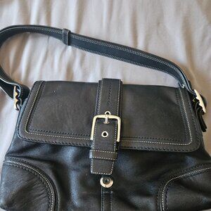 Black leather coach purse & wallet
